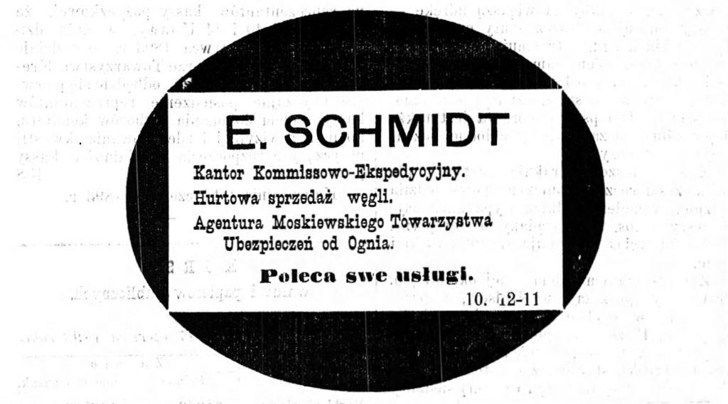 Reklama kantoru, składu i agenta Gazeta Kaliska 1893