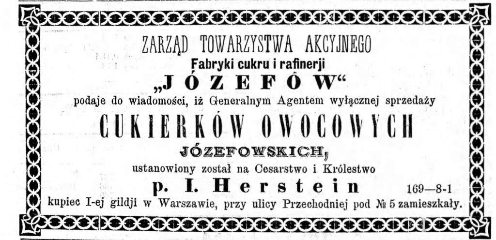 Reklama fabryki Gazeta Kaliska 1893